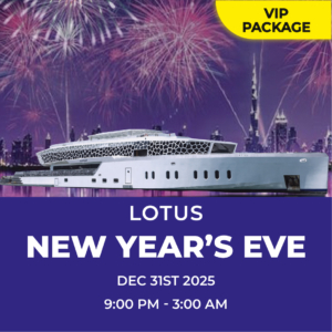 Lotus Yacht Party Dubai New Year Celebration Lotus Yacht NYE 2026 Boarding at Pier 7
